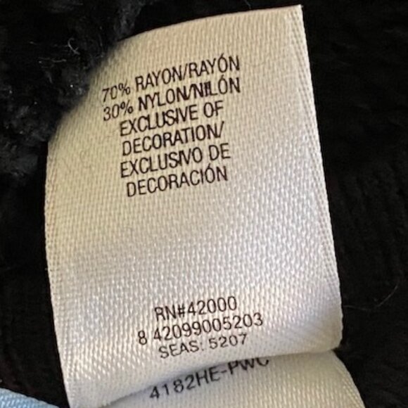 New Holiday Editions BLACK lightweight SWEATER 3 SEQUIN & BEAD Christmas Trees S - Picture 6 of 6